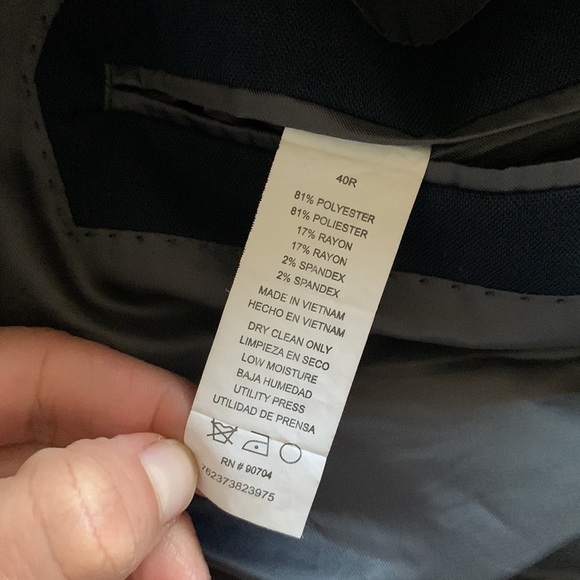 Perry Ellis portfolio‎ slim fit blazer jacket 40R navy blue sport two buttons - Picture 4 of 14